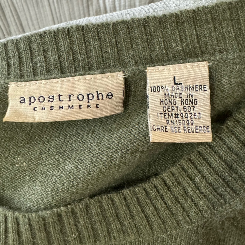 Apostrophe 100% cashmere sweater shirt Large cropped - Picture 3 of 3
